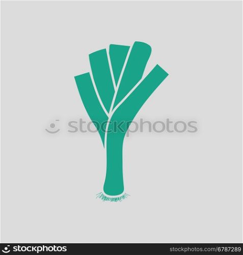 Leek onion icon. Gray background with green. Vector illustration.