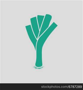 Leek onion icon. Gray background with green. Vector illustration.