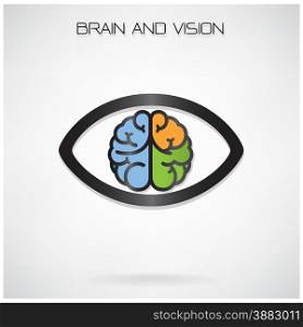 left and right brain and eye symbol ,design for poster flyer cover brochure,vision concept,education concept ,business idea .vector illustration