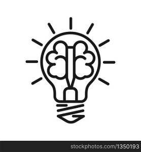 Left and right brain hemispheres in a light bulb. Construction of a thought or idea. Stock vector illustration isolated on white background. Stock vector illustration isolated on white background. empty polygon. Flat design.