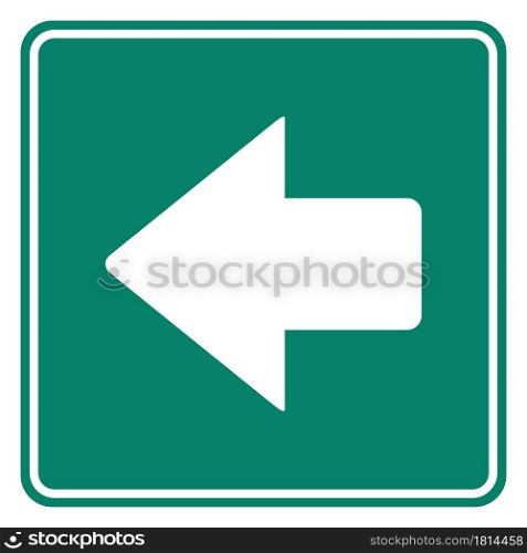 Left arrow and road sign