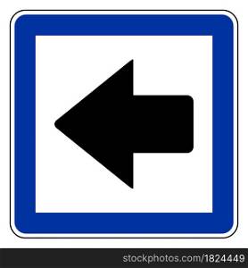 Left arrow and road sign