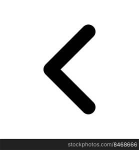 Left arrow black glyph ui icon. Navigation direction. Pointing sign. Mathematics. User interface design. Silhouette symbol on white space. Solid pictogram for web, mobile. Isolated vector illustration. Left arrow black glyph ui icon