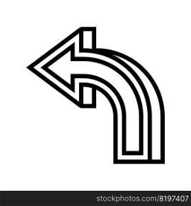 left arrow line icon vector. left arrow sign. isolated contour symbol black illustration. left arrow line icon vector illustration