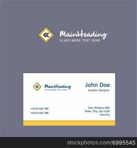 Left arrow road sign board logo Design with business card template. Elegant corporate identity. - Vector