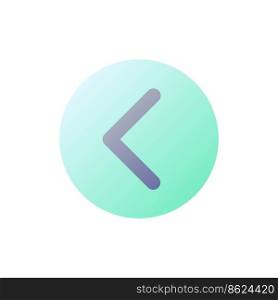 Left direction arrow pixel perfect flat gradient color ui icon. Mobile app interactive element. Simple filled pictogram. GUI, UX design for mobile application. Vector isolated RGB illustration. Left direction arrow pixel perfect flat gradient color ui icon