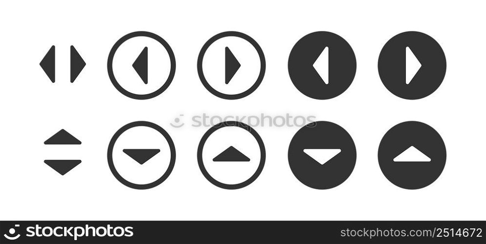 Left, rigth, up, down arrows icon. Pointer illustration symbol. Sign app button vector.