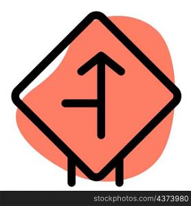Left side intersection on a straight road