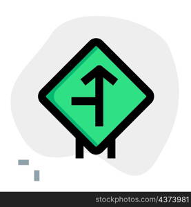 Left side intersection on a straight road