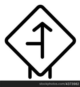 Left side intersection on a straight road