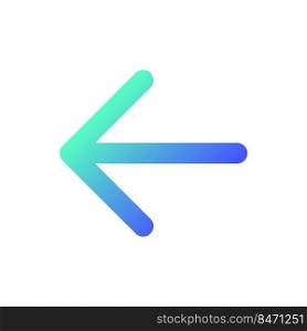 Leftwards arrow pixel perfect gradient linear ui icon. Pressing left. Setting menu. Selection mode. Line color user interface symbol. Modern style pictogram. Vector isolated outline illustration. Leftwards arrow pixel perfect gradient linear ui icon