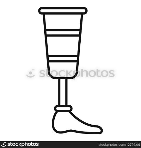 Leg artificial limb icon. Outline leg artificial limb vector icon for web design isolated on white background. Leg artificial limb icon, outline style