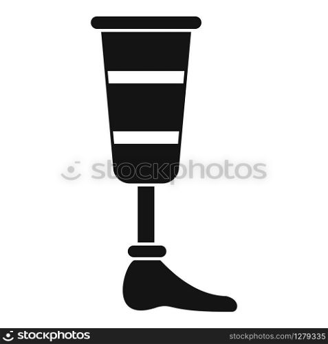 Leg artificial limb icon. Simple illustration of leg artificial limb vector icon for web design isolated on white background. Leg artificial limb icon, simple style