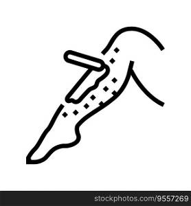 leg hair removal female line icon vector. leg hair removal female sign. isolated contour symbol black illustration. leg hair removal female line icon vector illustration