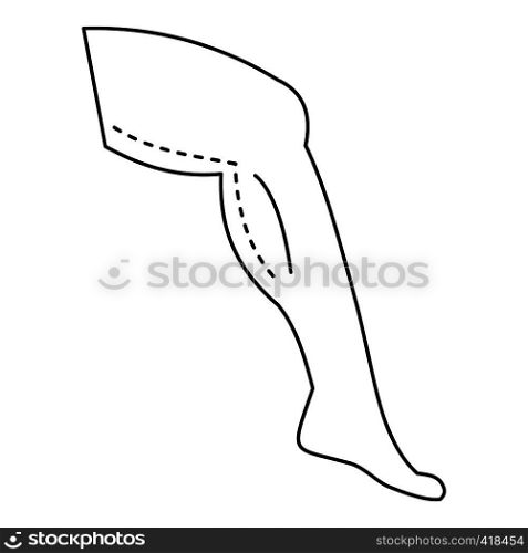 Leg marked out for cosmetic surgery icon. Outline illustration of leg marked out for cosmetic surgery vector icon for web. Leg marked out for cosmetic surgery icon