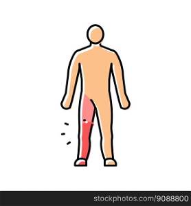 leg pain body ache color icon vector. leg pain body ache sign. isolated symbol illustration. leg pain body ache color icon vector illustration