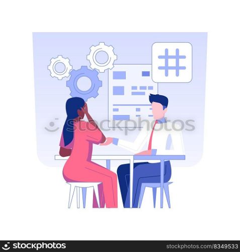 Legal aid isolated concept vector illustration. Professional lawyer meeting arrested client in prison, business people, legal aid service, presumption of innocence idea vector concept.. Legal aid isolated concept vector illustration.