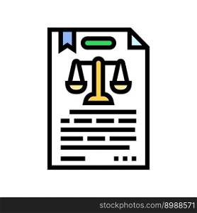 legal document paper color icon vector. legal document paper sign. isolated symbol illustration. legal document paper color icon vector illustration