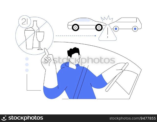Legal drinking age abstract concept vector illustration. No drink alcohol under age of 21, reducing motor vehicle crash deaths, preventative medicine, public health abstract metaphor.. Legal drinking age abstract concept vector illustration.