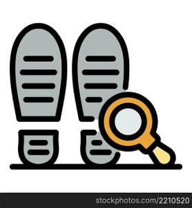 Legal footprints expertise icon. Outline legal footprints expertise vector icon color flat isolated. Legal footprints expertise icon color outline vector