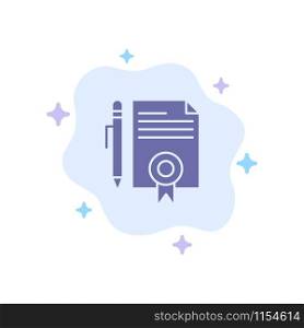 Legal, Legal Documents, Document, Documents, Page Blue Icon on Abstract Cloud Background