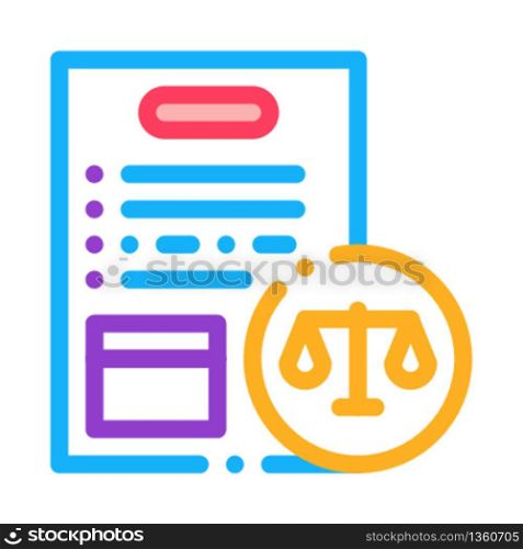 legal paper icon vector. legal paper sign. color symbol illustration. legal paper icon vector outline illustration