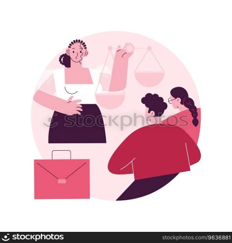 Legal services abstract concept vector illustration. Lawyer referral service, get professional legal help, Protect personal assets against lawsuits, qualified attorney advice abstract metaphor.. Legal services abstract concept vector illustration.