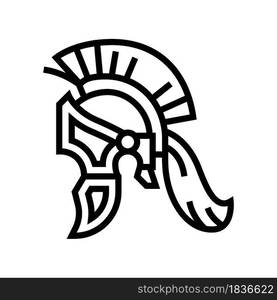 legionary helmet ancient rome line icon vector. legionary helmet ancient rome sign. isolated contour symbol black illustration. legionary helmet ancient rome line icon vector illustration