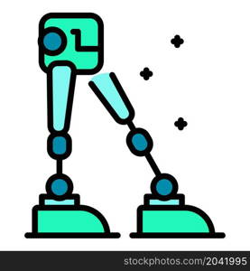 Legs of the robot icon. Outline legs of the robot vector icon color flat isolated. Legs of the robot icon color outline vector