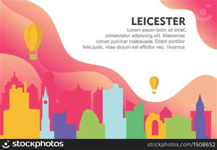 Leicester City Building Cityscape Skyline Dynamic Background Illustration