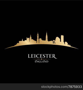 Leicester England city skyline silhouette. Vector illustration