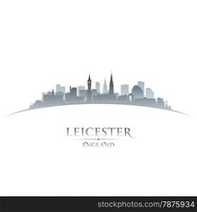 Leicester England city skyline silhouette. Vector illustration