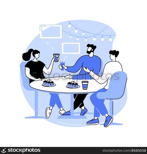 Leisure time isolated cartoon vector illustrations. Happy students having leisure time in a coffee shop, discussing plans with college friends, teens daily routine and lifestyle vector cartoon.. Leisure time isolated cartoon vector illustrations.