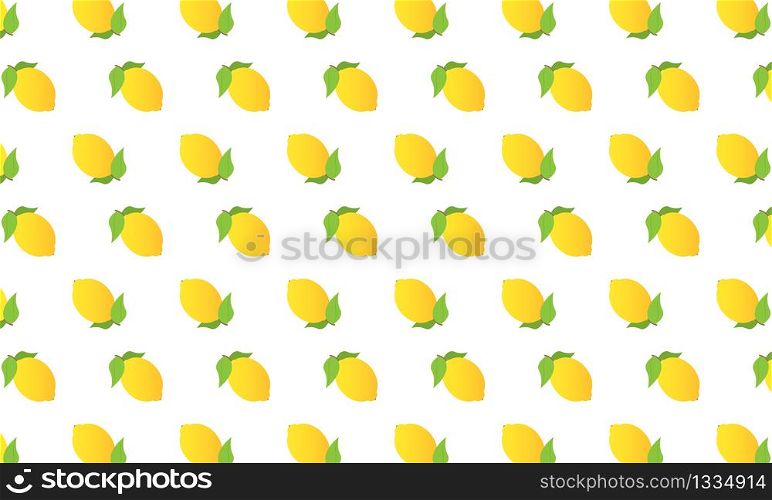 Lemon background. Yellow lemons on a white background. Vector EPS 10