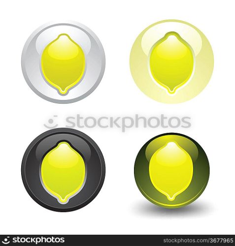 Lemon button, set, web 2.0 icons