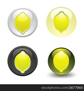 Lemon button, set, web 2.0 icons