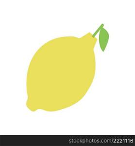 Lemon. Cutouts fruit. Shape colored cardboard or paper. Funny childish applique.
