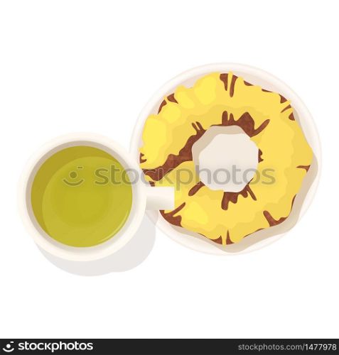 lemon donut icon. Isometric illustration of lemon donut vector icon for web. lemon donut icon, isometric style