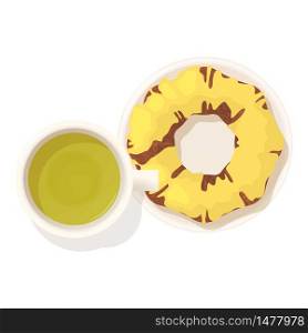 lemon donut icon. Isometric illustration of lemon donut vector icon for web. lemon donut icon, isometric style