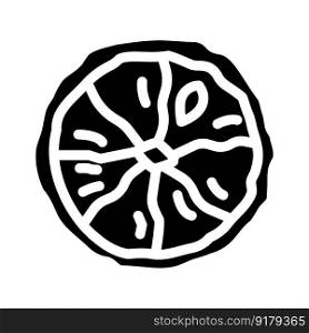 lemon dried fruit glyph icon vector. lemon dried fruit sign. isolated symbol illustration. lemon dried fruit glyph icon vector illustration