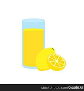 lemon fruit drink in glass,lemon smoothie,lime milk,lemonade vector illustration