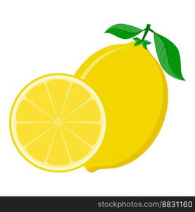 lemon fruit food flat icon vector illustration isolated on white background