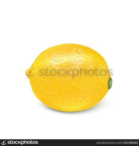 Lemon fruit for fresh juice. 3d realistic yellow ripe lemon iso. Lemon fruit for fresh juice. 3d realistic yellow ripe lemon isolated on white background for packaging or web design. Vector EPS 10.