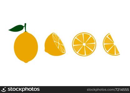 Lemon fruit icons symbols set. Vector eps10
