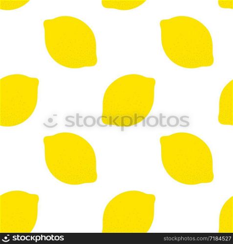 Lemon fruit seamless pattern. Fashion design. Food print for kitchen tablecloth, curtain or dishcloth. Hand drawn doodle wallpaper. Vector citrus sketch background