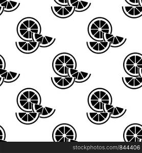 Lemon Fruit Slice Seamless Pattern Vector Art Illustration