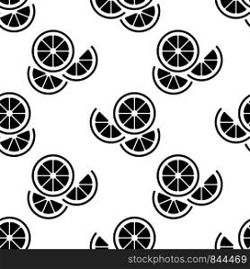 Lemon Fruit Slice Seamless Pattern Vector Art Illustration