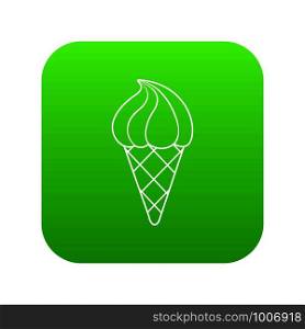 Lemon ice cream icon green vector isolated on white background. Lemon ice cream icon green vector
