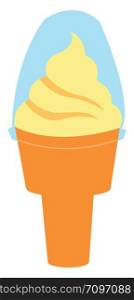 Lemon ice cream, illustration, vector on white background.