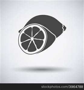 Lemon icon on gray background. Lemon icon on gray background with round shadow. Vector illustration.